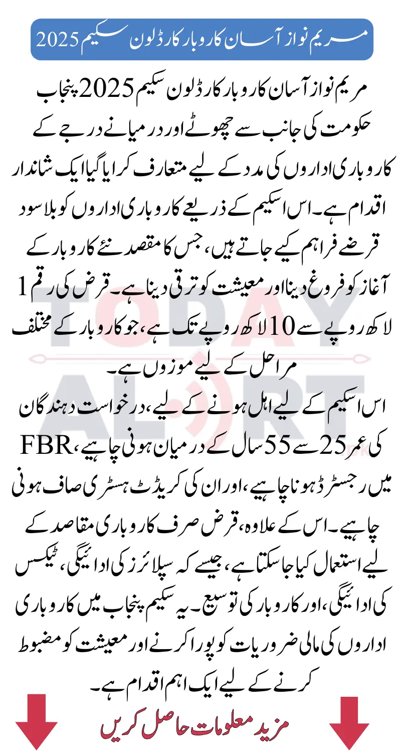 Maryam Nawaz Asaan Karobar Card Loan Scheme 2025