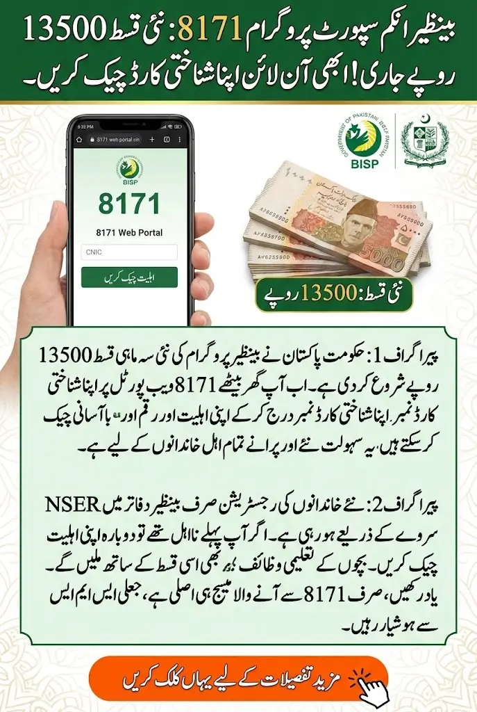 BISP 8171 CNIC Online Check Latest 13,500 Payment Results Now Available!